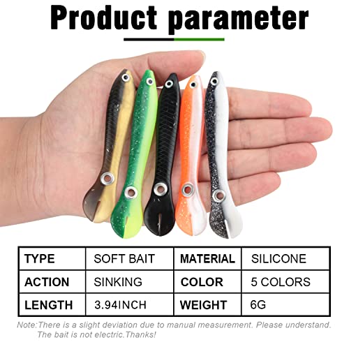 10Pcs Soft Bionic Fishing Lure,Bionic Fishing Lure for Saltwater &...