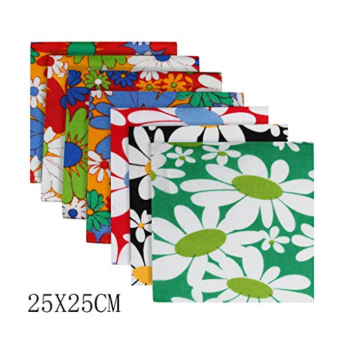 Reicety Flower Printing Craft Fabric for Face Cover, 7pcs Cotton B...