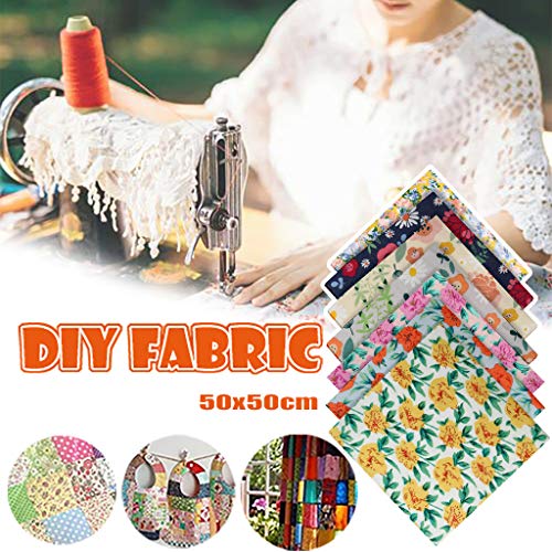 Reicety Flower Printing Craft Fabric for Face Cover, 7pcs Cotton B...