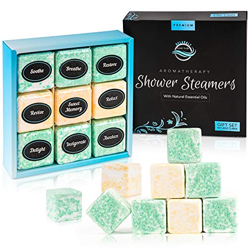 Aromatherapy Shower Steamers Self-Care Gift Set of 9-Stress Relief...