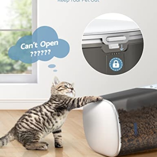 Rellorus Automatic Cat Feeders, 5L/21Cups Pet Food Dispenser for T...