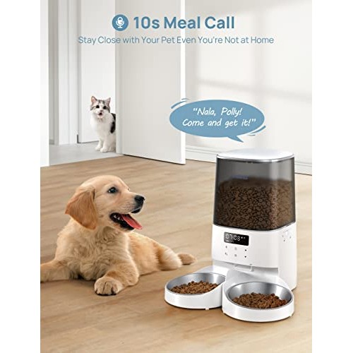 Rellorus Automatic Cat Feeders, 5L/21Cups Pet Food Dispenser for T...