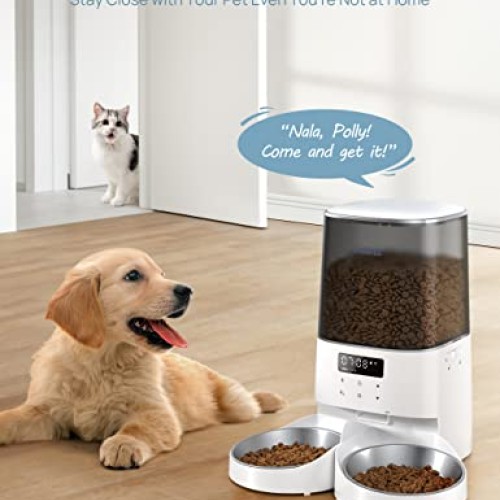 Rellorus Automatic Cat Feeders, 5L/21Cups Pet Food Dispenser for T...