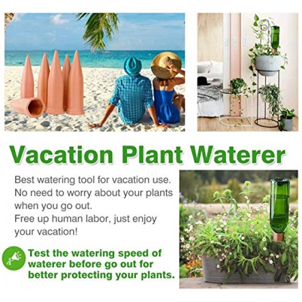 Plant Watering Devices 6 Pack Terracotta Vacation Plant Waterer Wi...
