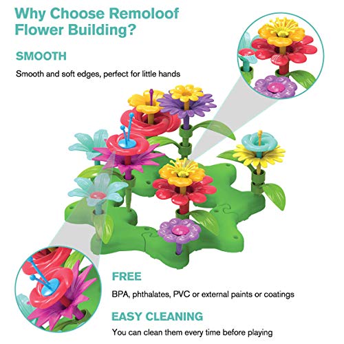 Remoloof Flower Garden Building Toys BPA-Free 148PCS Girls Creativ...