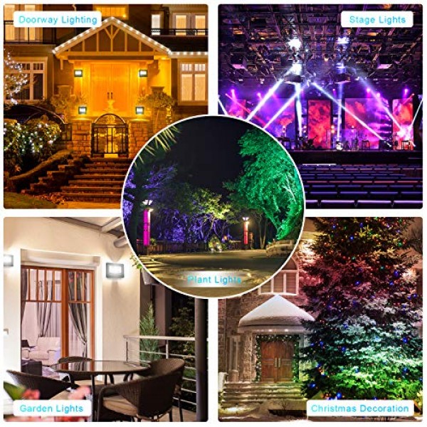 Remon LED Flood Lights RGB Color Changing Led Stage Landscape Ligh...