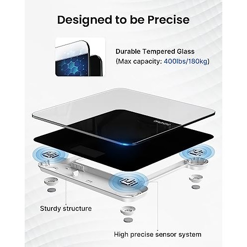 RENPHO Digital Bathroom Scale, Highly Accurate Body Weight Scale w...