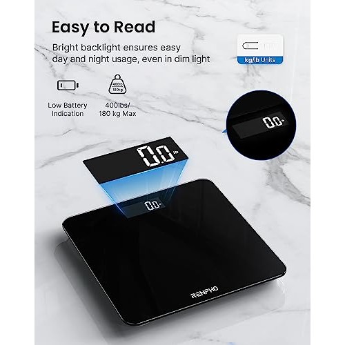 RENPHO Digital Bathroom Scale, Highly Accurate Body Weight Scale w...