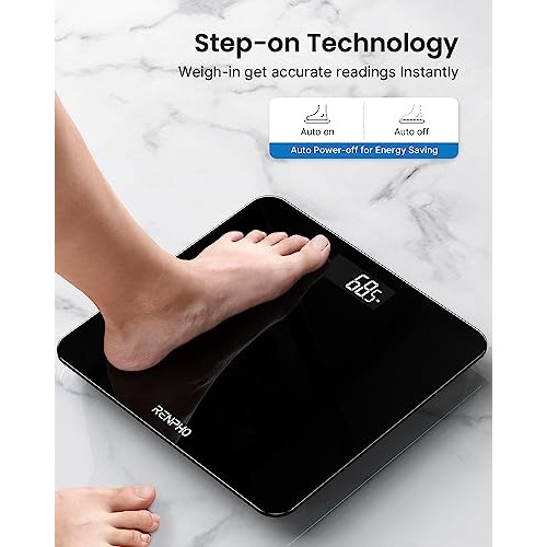 RENPHO Digital Bathroom Scale, Highly Accurate Body Weight Scale w...