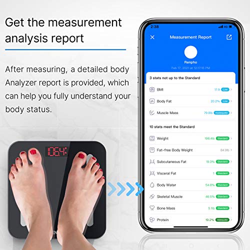 RENPHO Scale for Body Weight and Fat Percentage, Highly Accurate D...