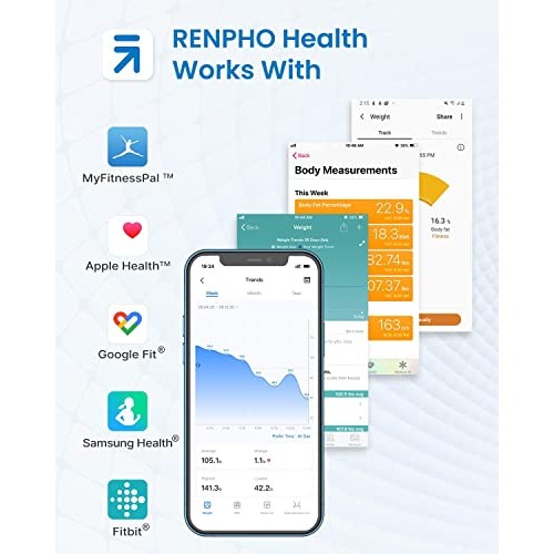 RENPHO Scale for Body Weight, Digital Weighing Elis Scales with Bo...