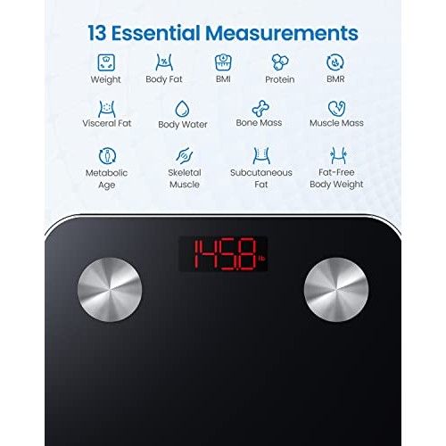 RENPHO Scale for Body Weight, Digital Weighing Elis Scales with Bo...