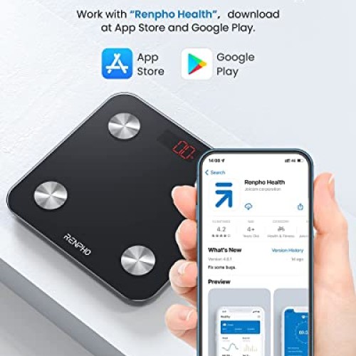 RENPHO Scale for Body Weight, Digital Weighing Elis Scales with Bo...