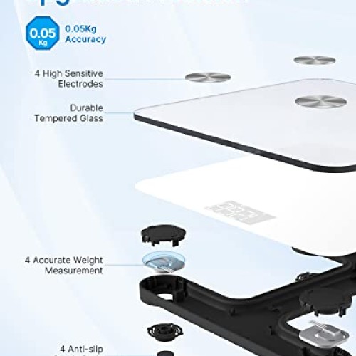 RENPHO Smart Scale, Body Fat Scale, Digital Bathroom Scale for Bod...