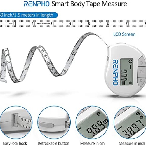 RENPHO Smart Tape Measure Body with App Bluetooth Measuring Tapes ...