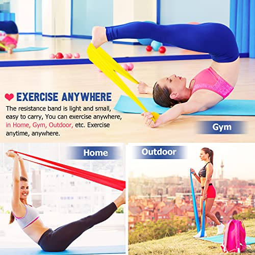 5.9FT Resistance Bands Set, Exercise Bands for Physical Therapy, Y...