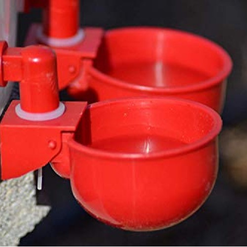 RentACoop Automatic Chicken Water Nipple Cup Waterer Kit for Poult...