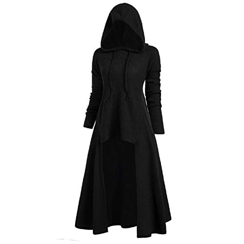 Reokoou Women Vintage Costumes Hooded Robe Plus Size Cloak High Lo...
