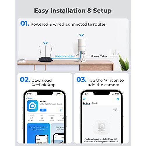 Reolink Plug-in Outdoor WiFi Security Camera, 5MP HD Dual Band Wir...