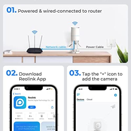 Reolink Plug-in Outdoor WiFi Security Camera, 5MP HD Dual Band Wir...