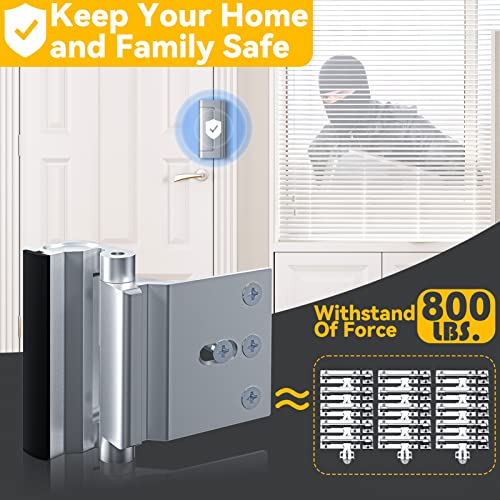 2 Pack Home Security Door Lock Withstand 800 lbs for Inward Swingi...