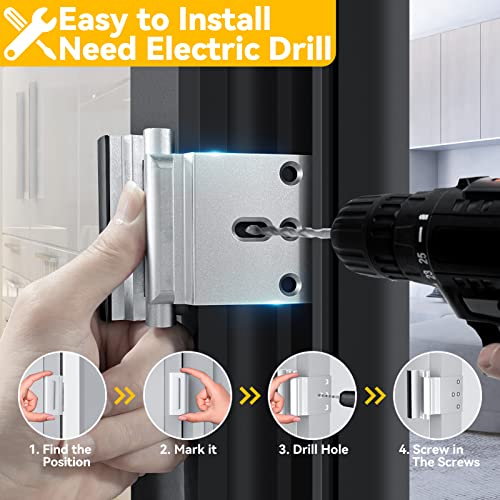 2 Pack Home Security Door Lock Withstand 800 lbs for Inward Swingi...