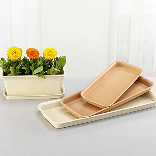 rescozy 12 Inch Outside Length Plastic Rectangular Planter Tray ...