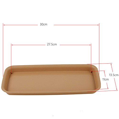 rescozy 12 Inch Outside Length Plastic Rectangular Planter Tray ...