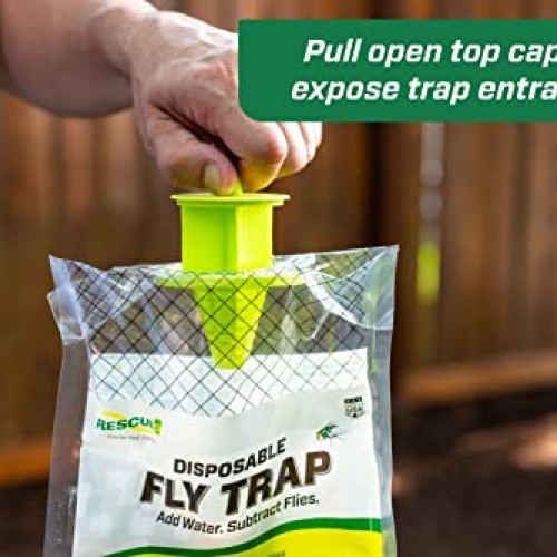 RESCUE! Outdoor Disposable Fly Trap, Green, 2 Pack