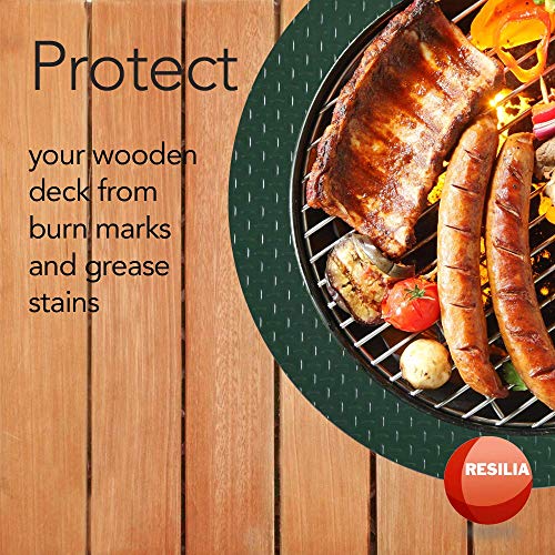 Resilia Round Under Grill Mat – Green, Large 36-inch Diameter, for...