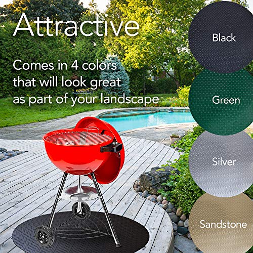 Resilia Round Under Grill Mat – Green, Large 36-inch Diameter, for...