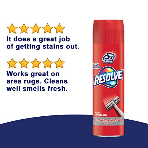 Resolve High Traffic Carpet Foam, Crisp Linen 88 oz 4 Cans x 22 o...