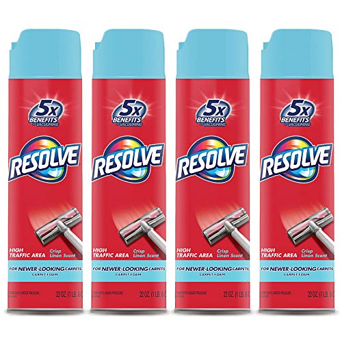 Resolve High Traffic Carpet Foam, Crisp Linen 88 oz 4 Cans x 22 o...