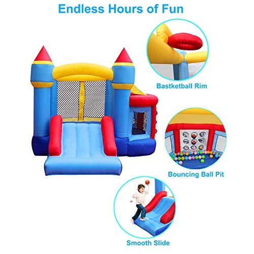 RETRO JUMP Inflatable Bounce House, Bounce Castle with Jumping Bal...