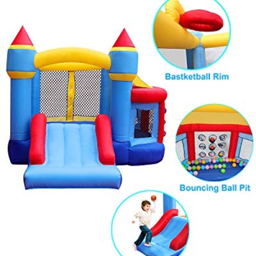 RETRO JUMP Inflatable Bounce House, Bounce Castle with Jumping Bal...