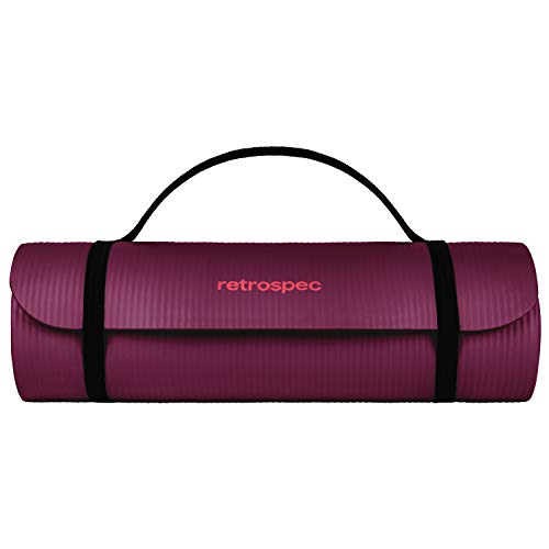 Retrospec Solana Yoga Mat 1/2 Thick w/Nylon Strap for Men & Women...