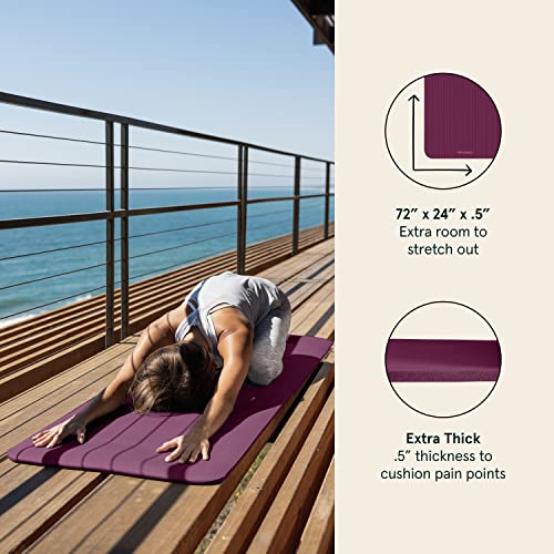 Retrospec Solana Yoga Mat 1/2 Thick w/Nylon Strap for Men & Women...