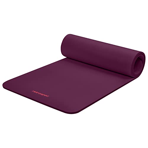 Retrospec Solana Yoga Mat 1/2 Thick w/Nylon Strap for Men & Women...