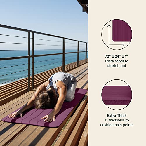 Retrospec Solana Yoga Mat 1 Thick w/Nylon Strap for Men & Women -...