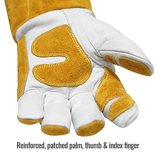 Revco GM1611 Top Grain Leather Cowhide MIG Welding Gloves with Rei...