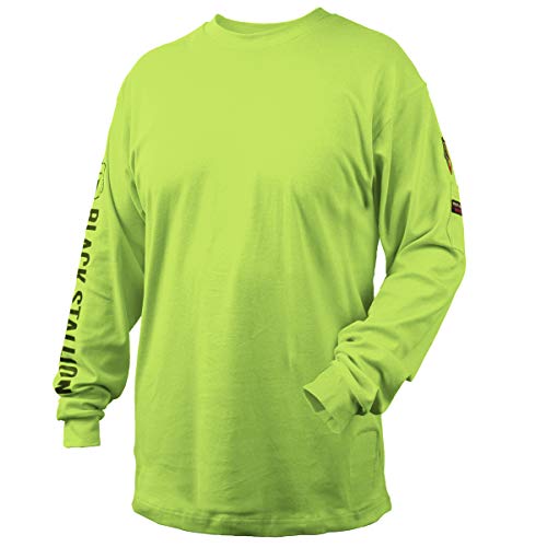 Revco FTL6-LIM Lime Green Flame Resistant Cotton Long-sleeve T-Shi...