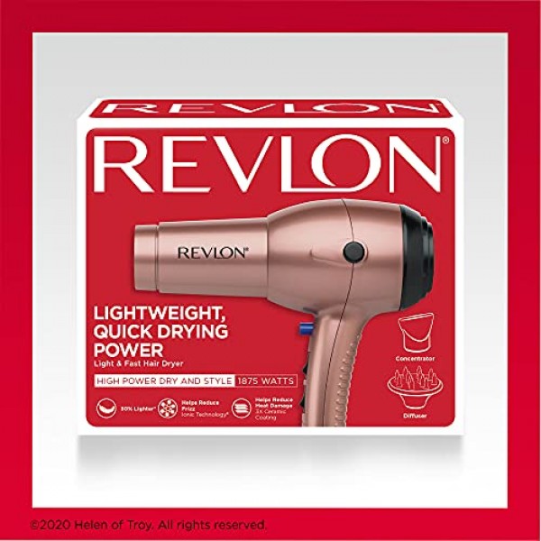 Revlon Light & Fast Hair Dryer | 1875W Stunning Blowouts Easily an...