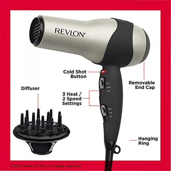 Revlon Turbo Hair Dryer | 1875 Watts of Maximum Shine, Fast Dry S...