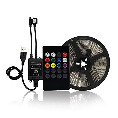 Rewekold LED Strip Light RGB 5050 USB Flexible Ribbon Light Stripe...