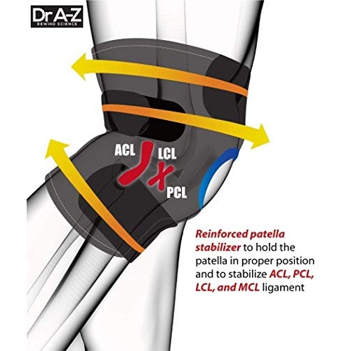 Knee Brace Compression Sleeve Support DCF Cross Wraps Anti-Slip Fi...