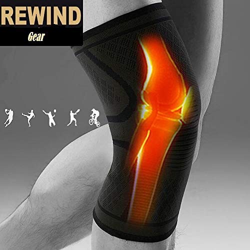 Knee Brace Compression Sleeve Support DCF Cross Wraps Anti-Slip Fi...