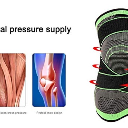 Knee Brace Compression Sleeve Support DCF Cross Wraps Anti-Slip Fi...