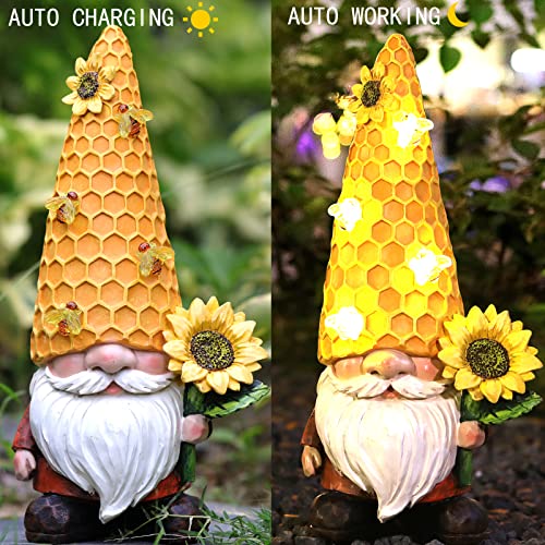 REYISO 12.3 Solar Gnomes Garden Statues-Resin Summer Gnomes Figu...
