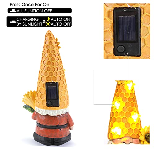REYISO 12.3 Solar Gnomes Garden Statues-Resin Summer Gnomes Figu...