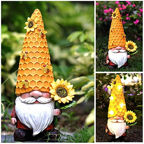 REYISO 12.3 Solar Gnomes Garden Statues-Resin Summer Gnomes Figu...